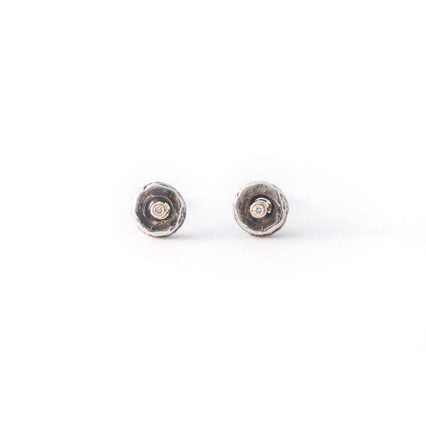 Arracades de plata, or groc i diamant